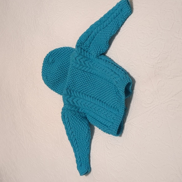 NEW Hand Knit Hooded Baby Sweater - 3M - Picture 4 of 5